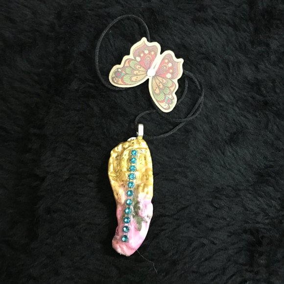 Reversible Rhinestone Unique Rare Vintage Boho One of a Kind Handmade Necklace - Picture 4 of 16